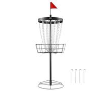VEVOR Canasta de Golf con Disco de 24 Cadenas Objetivo de Golf con Disco de Acero Portátil Canasta de Golf con Disco para Uso en Interiores y Exteriores, Equipo de Entrenamiento Profesional, Negro