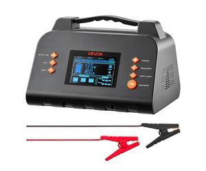VEVOR Cargador Batería Coche 30A 6V 12V 24V para Litio LiFePO4 Plomo-ácido | Compatible con Automóviles, Vehículos Recreativos Pesados, Camiones y Barcos, con Pantalla LCD, 4 Modos, Carga en 7 Etapas