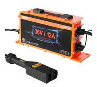 VEVOR Cargador de Batería de Carrito de Golf de 36V, 12A, Cargador de Batería Inteligente con Enchufe Estilo D, Compatible con Baterías de Plomo-Ácido AGM, Gel, EFB MF NMC LiFePO4 para EZGO TXT