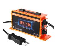 VEVOR Cargador de Batería de Carrito de Golf de 36V, 18A, Cargador de Batería Inteligente con Enchufe Crowfoot, Compatible con Baterías de Plomo-Ácido AGM, Gel, EFB MF NMC LiFePO4 para EZGO
