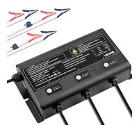 VEVOR Cargador de batería marino, 3 bancos, 5 A 12 V, cargador de barco a bordo, cargador de batería inteligente impermeable IP68, para iones de litio (LiFePO4), NCM, baterías de plomo-ácido, barco