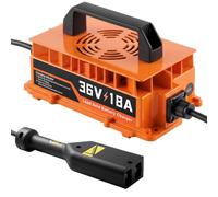 VEVOR Cargador de batería para carrito de golf, 36 V, 18 A, EZGO, enchufe | Solo para batería de plomo ácido, carcasa de aleación de aluminio, carga lenta, luz indicadora LED, con ventilador de