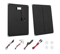 VEVOR Cargador de Batería Solar 30 W, con Células Monocristalinas, Controlador Inteligente Integrado y Cables de Conexión, Resistente al Agua IP67, Portátil, para Coches, Barcos y Autocaravanas