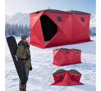 VEVOR Tienda de campaña desplegable para pesca en hielo, opción aislada y | 11 tipos opcionales, shanty portátil estilo cubo para pesca de invierno, tela Oxford impermeable con anclas