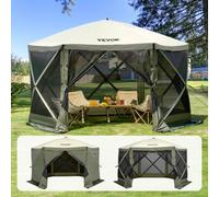 VEVOR Carpa Gazebo emergente Mosquitera 6 Lados Refugio Solar Verde 3,66x3,66 m