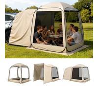 VEVOR Carpa Plegable, 3030 x 2650 x 2300 mm, 4-8 Personas, con Mosquitera, Bolsa de Transporte, Laterales de Malla y Estacas para el Suelo, para Jardín, Patio y Actividades al Aire Libre, Beige