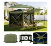 VEVOR Carpa Plegable de 6 Lados 3,6 x 3,6 m, Pérgola de Jardín con Techo Desmontable y Bolsa de Transporte, Carpa de Exterior para 8 a 10 Personas, para Fiesta, Camping, Playa, Patio, Jardín, Verde