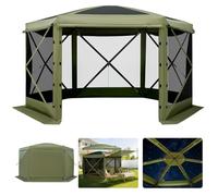 VEVOR Carpa Plegable de 6 Lados 3,6 x 3,6 m, Pérgola de Jardín con Techo Desmontable y Bolsa de Transporte, Carpa de Exterior para 8 a 10 Personas, para Fiesta, Camping, Playa, Patio, Jardín, Verde