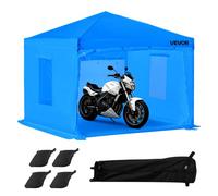 VEVOR Carpa Portátil Espaciosa para Cabina de Pintura, Impermeable y Plegable, con 2 Ventanas Laterales de Malla, Ideal para Autopartes, Muebles y Motocicletas, Color Azul, 3000 x 3000 x 2700 mm