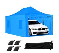VEVOR Carpa Portátil para Cabina de Pintura en Aerosol, Impermeable Plegable, 4 Ventanas Laterales de Malla a Autopartes, Muebles y Motocicletas, contra Salpicaduras, Azul, 5985 x 4000 x 3730 mm