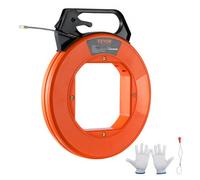 VEVOR Carrete de Cinta para Peces Longitud de 38,1 m Diámetro de 6,35 mm Extractor de Alambre PET Cinta de Pescar con Carcasa y Mango Herramientas de Pesca de Alambre Flexible con Caja de Plástico