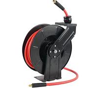 VEVOR Carrete de Manguera de Aire 9,5mmx15,2m Enrollador Automático Manguera de Goma Híbrida Carrete de Cable Retráctil Presión de 300PSI Montaje en Pared/Techo/Suelo Rebobinado Automático para Taller