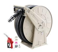 VEVOR Carrete de Manguera de Combustible de 25,4 x 15000 mm 300 PSI, con Resorte de Trinquete, Giro Automático, Base de Acero, Enrollador de Manguera Retráctil para Taller Diésel Estación de Servicio