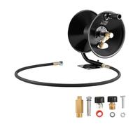 VEVOR Carrete de Manguera para Hidrolavadora, de Acero, con Soporte para Pared y Suelo, Presión Máxima de 275,8 bar, con Manivela Manual para Lavado de Coches, Suelo y Jardín, 15,2 m x 9,5 mm