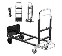 VEVOR Carretilla de Mano Plegable 2 en 1, Capacidad de 227 kg, en Modo de 4 Ruedas, Carrito de Transporte Convertible con Asa Ajustable, para Mudanzas, Oficina y Almacén, 1115 x 415 x 925 mm