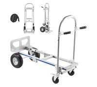 VEVOR Carretilla de Mano Plegable con Ruedas, Carro Plegable Carga Máxima de 453,6 kg, Convertible con Asa y Ruedas Antideslizantes, para Mudanzas para Casa, Oficina, Almacén, Supermercado, Mercado