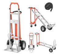 VEVOR Carretilla de Mano Plegable de Aleación de Aluminio, Carro Plegable con Ruedas Carga Máxima de 453,6 kg, Convertible con Asa y Ruedas Antideslizantes, para Mudanzas de Casa, Oficina, Almacén