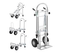 VEVOR Carretilla de Mano Plegable de Aluminio Carro de Mano 4 en 1 Carretilla de Transporte Plegable con Plataforma Carga de 454 kg Ruedas de Goma para Transporte de Mercancías de Almacén Supermercado