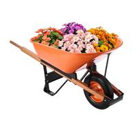 VEVOR Carretilla de Mano para Jardín Capacidad de Carga de 150 kg Carretilla de Jardín de Una Rueda con Manija de Metal y Rueda de 40 cm de riel de Ancho Carretilla para Granjas, Césped, Jardinería