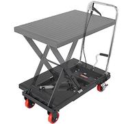 VEVOR Carretilla elevadora hidráulica, Capacidad de 226,8 kg, Altura de elevación de 72,4 cm, Mesa elevadora Manual de Tijera Simple con 4 Ruedas y Almohadilla Antideslizante, Carro hidráulico
