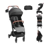 VEVOR - carriola estándar para bebé, carriola de bebé con respaldo ajustable de 95°-150° y reposapiés ajustable de 0/90° y plegable con un solo clic, carriola para recién nacido con soporte para vasos