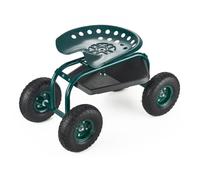 VEVOR Carrito Asiento Giratorio de Jardín con Ruedas Altura Ajustable con Bandeja para Herramientas Soporta hasta 136 kg Asiento Móvil para Jardinería, Deshierbe, Plantación, 800 x 487 x 460/540 mm