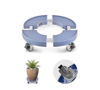 VEVOR Carrito de Bote de Basura, Carrito con Ruedas Multifuncional con 4 Ruedas Bloqueables, Carga de 181,4 kg, Base Redonda con Ruedas para Bote de Basura, Ajustable de 380 mm - 580 mm, Azul