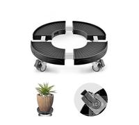 VEVOR Carrito de Bote de Basura, Carrito con Ruedas Multifuncional con 4 Ruedas Bloqueables, Carga de 181,4 kg, Base Redonda con Ruedas para Bote de Basura, Ajustable de 380 mm - 580 mm, Negro