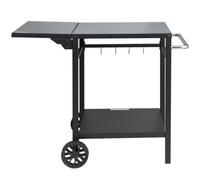 VEVOR Carrito de Comedor para Barbacoa al Aire Libre con Estante Doble, Mesa Móvil de Preparación de Alimentos para Barbacoa, Mesa de Hierro Plegable Multifuncional, Carros Modulares para Exteriores