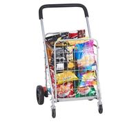 VEVOR Carrito de Compras Plegable, Capacidad de Carga máxima de 110 Libras, Carrito de comestibles con Ruedas giratorias, Cesta de lavandería Plegable Resistente, Compacto, Ligero, Equipaje Plegable