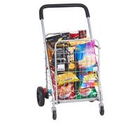VEVOR Carrito de compras plegable, capacidad de carga máxima de 110 libras, carrito de comestibles con ruedas giratorias, cesta de lavandería plegable resistente, compacto, ligero, equipaje plegable