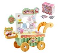 VEVOR Carrito de Helados para Niños, Camión de Helados Educativo Montessori 435 x 180 x 360 mm con 27 Accesorios, Dinero de Juguete, Efectos de Luz y Sonido para Niños de 3 Años en Adelante, Verde