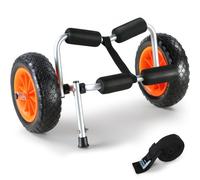 VEVOR Carrito de Kayak de Alta Resistencia Carga de 113kg Carro de Transporte Plegable para Canoas con Ruedas Sólidas de 25,4 cm Pie de Apoyo Antideslizante y Correa de Amarre para Kayaks Canoas Botes
