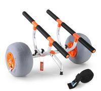 VEVOR Carrito de Kayak de Alta Resistencia Carga de 160 kg Carro de Transporte Plegable para Canoas con Ruedas Sólidas de 30,5 cm Pie de Apoyo Antideslizante y Correa de Amarre para Kayak Canoas Botes