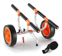 VEVOR Carrito de Kayak de Alta Resistencia Carga de 204 kg Carro de Transporte Desmontable para Canoas con Ruedas de 30,5 cm Pie de Apoyo Antideslizante y Correa de Amarre para Kayaks Canoas Botes