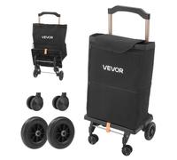 VEVOR Carrito de la Compra Plegable 75 kg con 4 Ruedas Giratorias de 360°