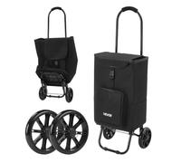 VEVOR Carrito de la Compra Plegable 35 kg con 2 Ruedas y Bolsa Isotérmica | para Supermercado y Viajes, Mango Telescópico Ajustable, 5 Bolsillos, Marco de Acero y Base Abierta para Transportar Carga