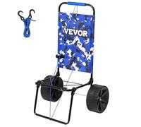 VEVOR Carrito de Playa con Ruedas Sólidas de PE Grandes para Arena, Plataforma de Carga de 380 x 386 mm, Carro de Arena Plegable, Carro Resistente para pícnica, Camp, Pesca, Playa, Jardinería