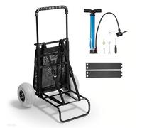 VEVOR Carrito de Playa con Ruedas Sólidas para Arena, Plataforma de Carga de 510 x 370 mm, Carro de Arena Plegables y Altura Ajustable Carro Resistente para pícnica, Camp, Pesca, Playa, Jardinería