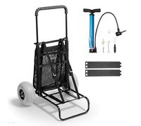 VEVOR Carrito de Playa con Ruedas Sólidas para Arena, Plataforma de Carga de 510 x 370 mm, Carro de Arena Plegables y Altura Ajustable Carro Resistente para pícnica, Camp, Pesca, Playa, Jardinería