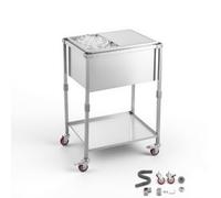 VEVOR Carrito Enfriador para Bebidas y Hielo 42,4 L, con Tapa Deslizante, de Acero Inoxidable, Carrito Nevera para Exterior con Estante, para Jardín, Piscina, Restaurante, 66 x 50,5 x 98,5 cm