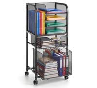 VEVOR Carrito Móvil de Archivos con Ruedas 6 Niveles Mueble Organizador | Almacenamiento de Documentos para Oficina Hogar Escuela, con Cajones de Malla, Capacidad de Carga 20,5 kg, 802 x 300 x 370 mm