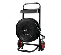 VEVOR Carro de Carretes para Flejado de PET/PP/Fibra de 203 mm Dispensador de Flejes Alta Resistencia Equipado con Poleas Antirretroceso Sistema de Frenado Mejorado Bandeja de Herramientas Espaciosa