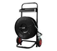VEVOR Carro de Carretes para Flejado de Pet/PP/Fibra de 203 mm Dispensador de Flejes Alta Resistencia Equipado con Poleas Antirretroceso Sistema de Frenado Mejorado Bandeja de Herramientas Espaciosa