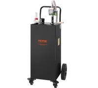 VEVOR Carro de combustible Tanque de almacenamiento de gasolina de 35 galones con 4 ruedas bomba de transferencia manual para automóviles, cortadoras de césped, vehículos todo terreno, barco, negro