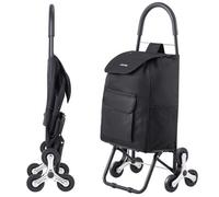 VEVOR Carro de Compra Plegable 36 L Carro para Subir Escaleras con 6 Ruedas 450x350x965 mm Bolsa de Almacenamiento de Tela Oxford para Compras, Oficina, Mudanzas, Transporte, Exteriores, Lavandería