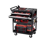 VEVOR Carro de Herramientas, Carrito de Trabajo de 5 Niveles con Ruedas, 2 Cajones y Tablero Perforado, Organizador de Herramientas para Mecánicos con Sistema de Bloqueo Carga de 181 kg, Negro