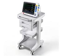 VEVOR Carro de Laboratorio con Ruedas Capacidad de Carga 50 kg Carro Médico, Carrito Auxiliar para Clínica, Hospital, Salón de Belleza, 3 Niveles, con 2 Cajones de Almacenamiento, Kit de Instalación