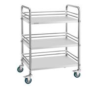 VEVOR Carro de Laboratorio de Acero Inoxidable 3 Niveles con Ruedas Bloqueables, Bandeja de Almacenamiento Móvil Resistente para Hospitales, Restaurantes, Cocinas, Salones, 615 x 410 x 870 mm