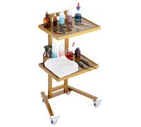 VEVOR Carro de Laboratorio de Acero Inoxidable 395 x 480 x 85mm Carro Médico Móvil con 2 Bandejas, Carro Utilitario Estable con 4 Ruedas Silenciosas, para Laboratorio, Clínica, Hospital, Salón, Dorado